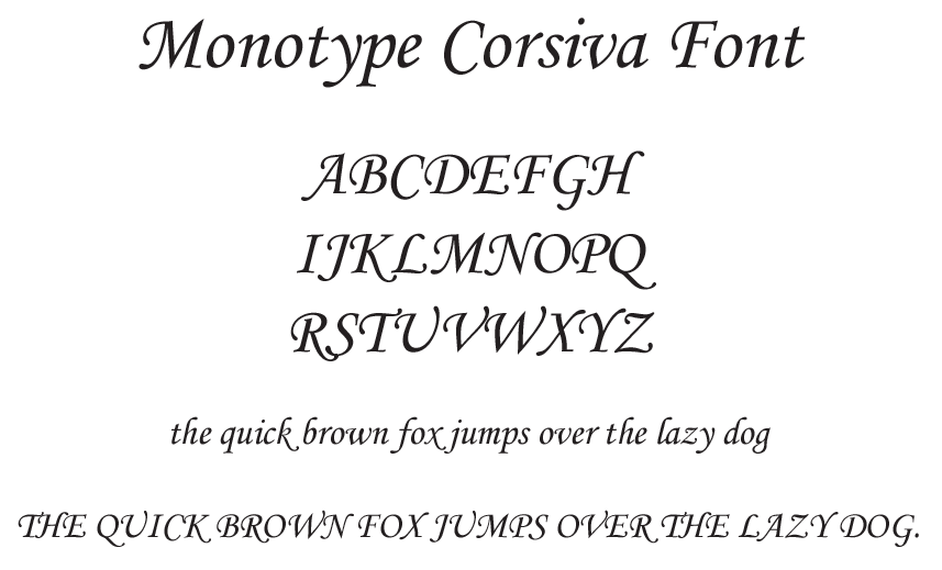 monotype corsiva font family free download